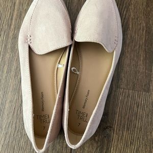 Light pink memory foam flats